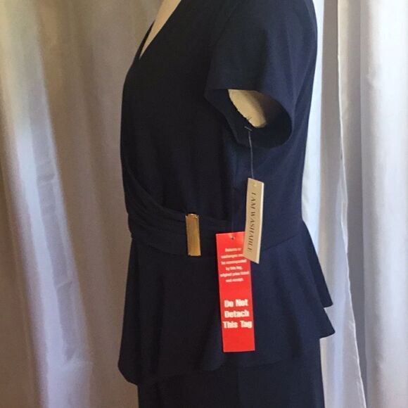 NWT a wrap top dress in navy by SHELBY & PALMER in size 6 - Picture 7 of 12